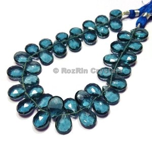 High Quality London <b>Blue</b> Topaz Quartz Faceted Briolettes <b>Beads</b>,London <b>Blue</b> Topaz Quartz <b>Beads</b> - Product Image 1