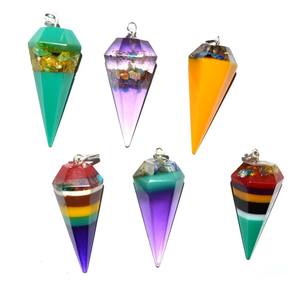 Colgantes de péndulos de orgón multicolor de alta calidad con ágata como piedra principal ahora disponibles para la venta - Product Image 1