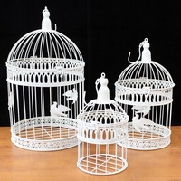 Mini cage à oiseaux exclusive 2015 en fer, porte-bougie chauffe-plat de Noël fait main, support de bougie chauffe-plat suspendu blanc antique bicolore