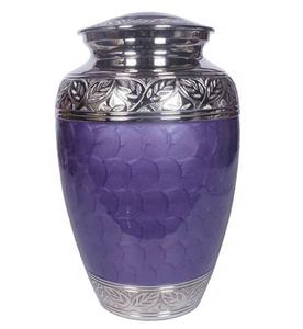 โกศเผาสีม่วงสำหรับขี้เถ้ามนุษย์ด้วยการแกะสลักโกศงานศพทำด้วยมือที่สวยงาม - Product Image 1