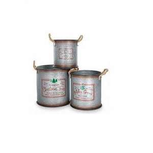 Juego de Diseño Popular, Cubo de metal de diseño Vintage para Navidad, de lujo, calidad, artículo de regalo de Navidad, cubo redondo de Metal de bajo precio - Product Image 6