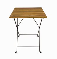 Ensemble de tables basses pliantes en bois d'acacia moderne de haute qualité avec pieds en fer, pliables pour le jardin, faciles à déplacer, fabriquées au Vietnam