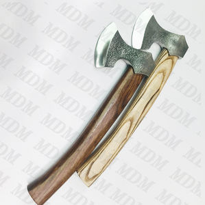 Par de 2 ejes personalizados hechos a mano de acero al carbono TOMAHAWK HATCHET AXE con bola integral Hamer de grado industrial - Product Image 3