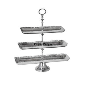 Soporte de pastel de lujo martillado hecho a mano de alta calidad, soporte de pastel decorativo de Metal con acabado de níquel personalizado - Product Image 1