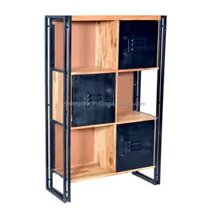 Armoire à tiroirs en bois et en métal, meubles indiens de qualité supérieure de célèbre fabricant industriel et urbain, armoire en bois