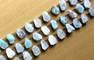 พลอยลาริมาร์ธรรมชาติไม่ซ้ำใคร21ชิ้น,อัญมณีทรงไม่สม่ำเสมอเครื่องประดับหินสีฟ้าคอลเลกชันสไตล์ผู้ค้าส่ง - Product Image 2