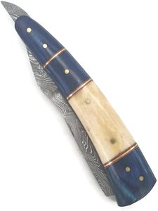 Rasoir de barbier en acier damas à lame de 6 pouces de long de 3 pouces avec manche en bois de 2.5 oz Ciseaux à cheveux approuvés CE Instruments de soins de beauté - Product Image 4