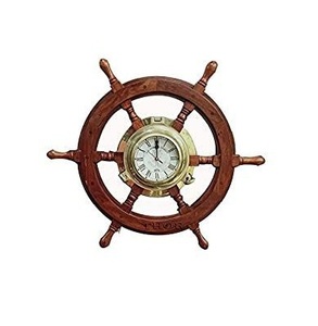 Top Old Fashioned cổ điển tàu bánh xe hải lý Đồng hồ thu Đồng hồ treo tường bán buôn xuất khẩu từ Ấn Độ ở mức giá thấp - Product Image 6