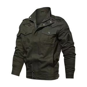 Nueva chaqueta de invierno para hombre de cuero puro de vaca con cuello levantado y tela de lona - Product Image 6