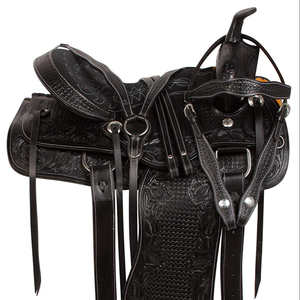 Juego de tachuelas de sillín de caballo occidental de carreras de barril de cuero genuino duradero de primera calidad varios tamaños 14 '-18' varios colores disponibles - Product Image 1