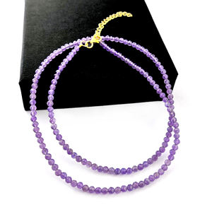 Collar con cuentas de amatista, cuentas facetadas - Product Image 2