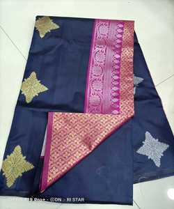 Banarasi Soie Jacquard Saree Blouse Dames Usage Quotidien Fête Festival Porter Doux Coton Soie Sari En Gros Bas Prix Indien - Product Image 2