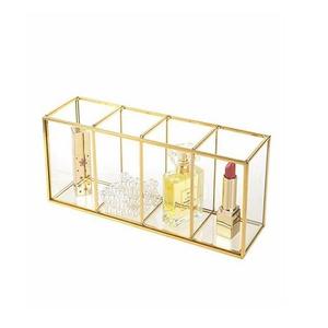 Caja de cosméticos de joyería de metal y vidrio caja de exhibición de joyería de tamaño personalizado de color dorado del fabricante en Home arts - Product Image 2