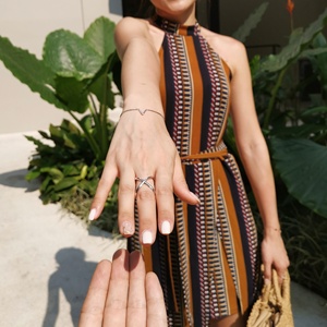 OEM-Anillo de Plata de Ley 925 para mujer, joyería chapada en oro y Rodio, anillo cruzado de Plata de Ley 925, conjunto de joyería - Product Image 6