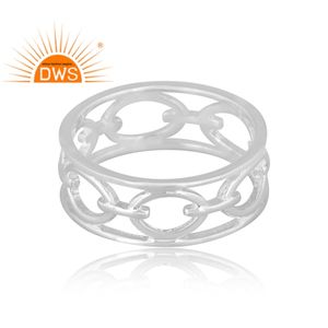 Bague élégante en argent sterling 925, fabrication artisanale, design filigrané, pour femmes, fabricant de bijoux en argent - Product Image 2