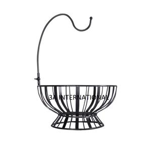 Food and Fruits Contain Metal Basket Tableware Fruits <b>Rack</b> Home Decoration Tableware Food Storage Basket Black Finished Metal - Product Image 1