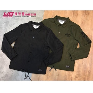 Áo khoác gió nylon thiết kế tùy chỉnh, số lượng đặt hàng tối thiểu nhỏ, xuất xứ Trung Quốc, màu đen trơn, có khóa kéo - Product Image 4