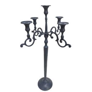 Wedding Decorative Aluminum 5 Arm <b>Candle</b> Stand <b>Grey</b> Wash Modern Style <b>Candle</b> Holder for Home Decor Handmade - Product Image 1