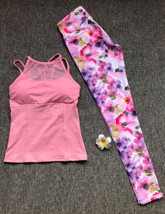Conjunto de Yoga sin costuras para mujer, camisas de entrenamiento y legging, leggings estampados por sublimación, 2 piezas, precio al por mayor - Product Image 6