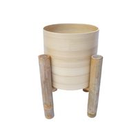 Keranjang Tanaman Bambu Kuning Terang, Kerajinan Tangan, Ukiran Tangan, Dekorasi Minimalis, Rumah & Taman, Ukuran S-M-L, Pot Bunga, Dapat Dikustomisasi