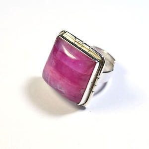 แหวนมูนสโตนสีชมพู925เครื่องประดับเงินสเตอร์ลิงเครื่องประดับอินเดียเครื่องประดับเงินอินเดียแหวนเงินสเตอร์ลิง925นิรันดร์ - Product Image 3