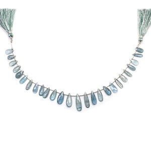 Haute qualité fait à la main naturel aigue-marine mousse facettes poire forme perles perles de pierre en vrac pour la fabrication de bijoux - Product Image 3