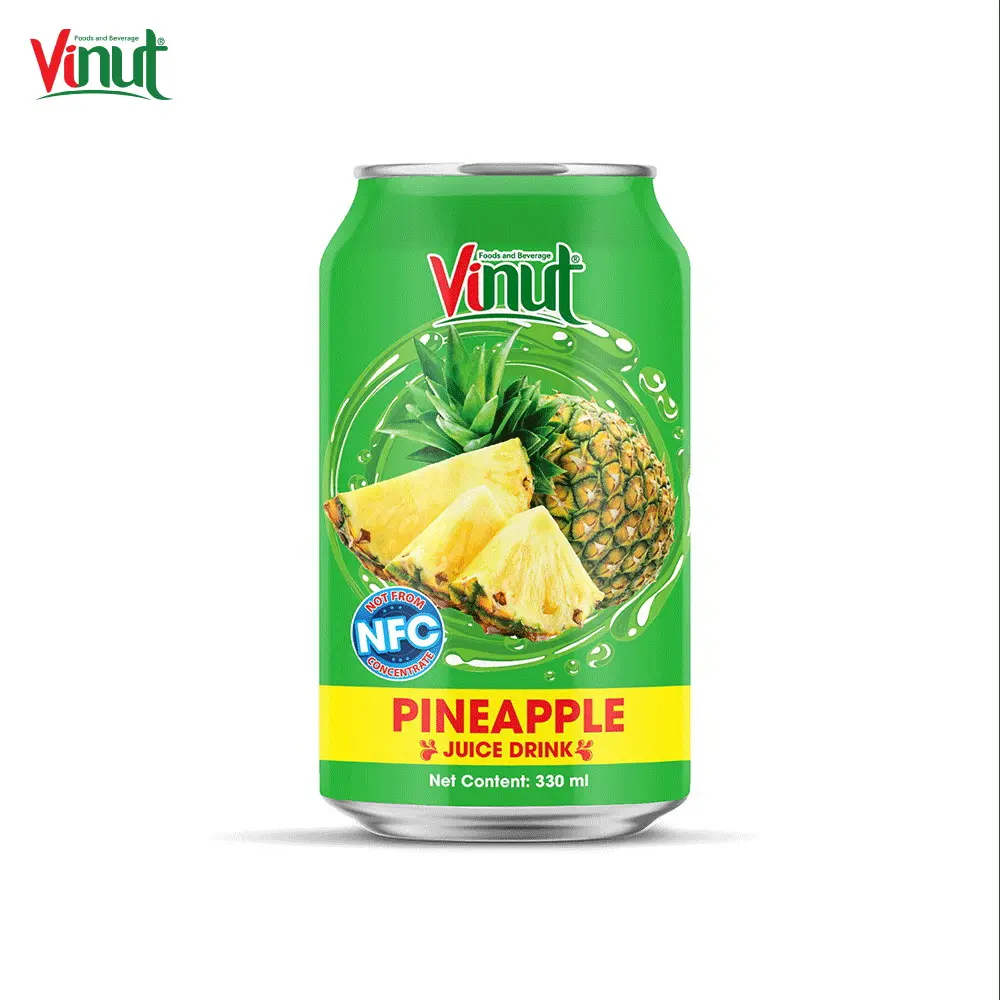 330ml VINUT Low Sugar Low-Fat Free Label New Packing Wholesale Suppliers Canned Pineapple Juice drink