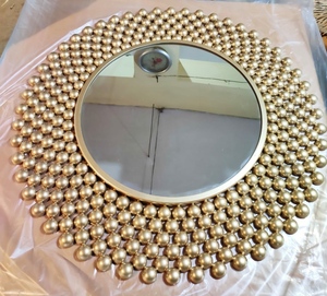 Hanging <b>Mirror</b> in Gold Metal <b>Frame</b> Hanging Brass <b>Mirror</b> <b>Photo</b> <b>Frame</b> - Product Image 1