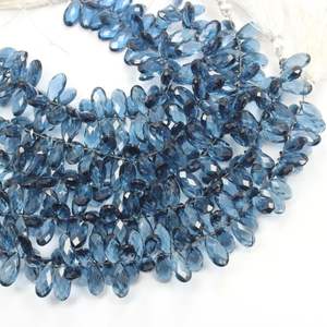London Blue Quartz Gouttes à facettes Forme Perles de pierre de 8 pouces - Product Image 2