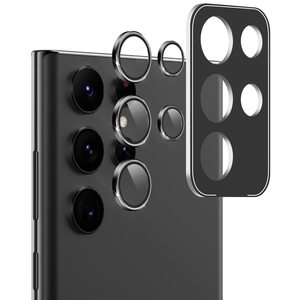 Protezione per Obiettivo Fotocamera 3D 9H in Vetro Temperato e Alluminio, Copertura Completa per <span class=keywords><strong>Samsung</strong></span> Galaxy S22 Ultra - Product Image 1
