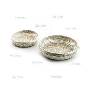 Juego de dos cuencos para servir de diferentes tamaños en cuencos de chocolate de madera y nácar a precios más baratos - Product Image 3