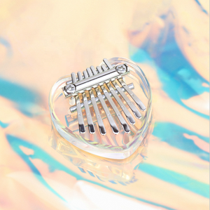MINI 8 llaves Kalimba en forma de corazón transparente dedo piano acrílico Thumb Piano 8 notas <span class=keywords><strong>Mbira</strong></span> para regalos - Product Image 3
