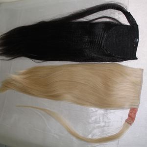 Belle machine d'extensions de cheveux humains vierges Remy 100% Double trame queue de poney ruban pré-collé vague naturelle droite vietnamienne - Product Image 6