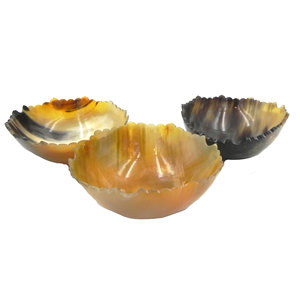 Bol en corne naturelle poli à la main Fabricant pas cher prix bol en corne de buffle pour la salade meilleure vente - Product Image 4