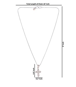 Zircon cubique à base de cuivre (CZ) collier pendentif croix chaîne en argent cristal strass alliage fête de mariage cadeau de fiançailles femmes - Product Image 4