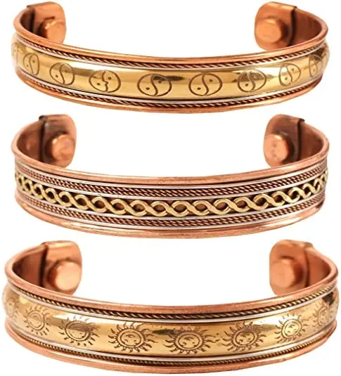 Sland Wholesale Pure Copper Hammered Magnetic Healing Bracelet for Arthritis and Joint Pain