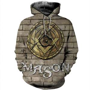 Freemason เสื้อแจ็กเก็ตมีฮู้ดสำหรับผู้ชาย, เสื้อแจ็คเก็ตกันหนาวมีฮู้ดแห้งเร็วพิมพ์ลาย3D เมสันกันน้ำกันหดได้สำหรับฤดูใบไม้ผลิ - Product Image 4