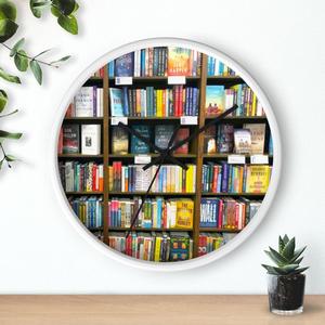 Horloge murale colorée style bibliothèque, accessoire imprimé avec bordure de cadre blanc, 1 pièce - Product Image 6