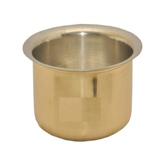 Indiano tradizionale pesante ottone puro Patila Tope Topia Bhaguna tondo cottura pentole utensili da cucina pentole e padelle finaldeal 11 - Product Image 1