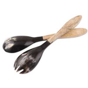 Cuillère en corne vaisselle pour hôtel restaurant maison cuisine fourchette et cuillère à vendre produit - Product Image 4