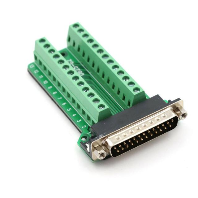 D-SUB DB25 Male 25Pin Plug Breakout Board Terminals Adapter Connector