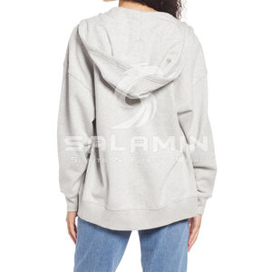 Nouvelle Arrivée Vente en Gros Printemps Hiver Sweat-shirts à Capuche Coupe-Vent en Polaire Décontractés et Oversize avec Fermeture Éclair Frontale et Logo Personnalisé pour Femmes - Product Image 4