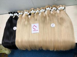 Venta al por mayor 100% Cabello humano Bulk Natural Recto Rubio 613 Color Sedoso Onda recta Estilo Remy Hair - Product Image 2