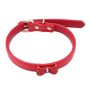 ปลอกคอแมวหนัง PU ทนทานล่าสุดทันสมัยทันสมัยล่าสุดหรูหราโลหะผสมแวววาวกระดิ่งที่สวยงามมีโบว์ที่แยกออกเป็นเครื่องประดับเหล็กขนาดเล็กที่เป็นอัญมณี - Product Image 6