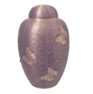 Preço baixo feito de urns funerais de bronze para o uso da cremação com material de metal do design da borboleta cinzas urns