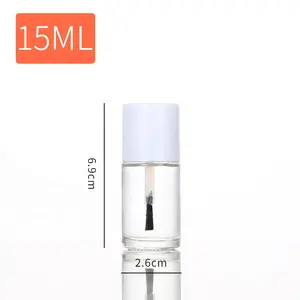 5ml 10ml 15mlナゲラックフラッシュピンセル空のマニキュアボトルクリアガラスマニキュアボトルブラシ付き