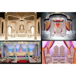 Mandap de Boda India de Última Tendencia con Corte de Diamante, Pilares de Palazzo para Boda Imperial, Mandap de Cristal, Mandap/Escenario de Boda Encantador ENGLAND - Product Image 1