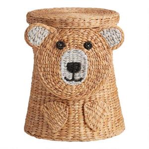 Wholesale Natural Hyacinth Bear Buddy <b>Basket</b> with Cute Design for Kids Made in Vietnam with Lid for Garden <b>Storage</b> - Product Image 1