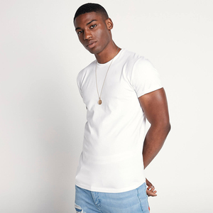 Camiseta de algodón peinado para hombre, ropa masculina de alta calidad con Logo personalizado, Color liso en blanco, 100%, venta al por mayor - Product Image 3