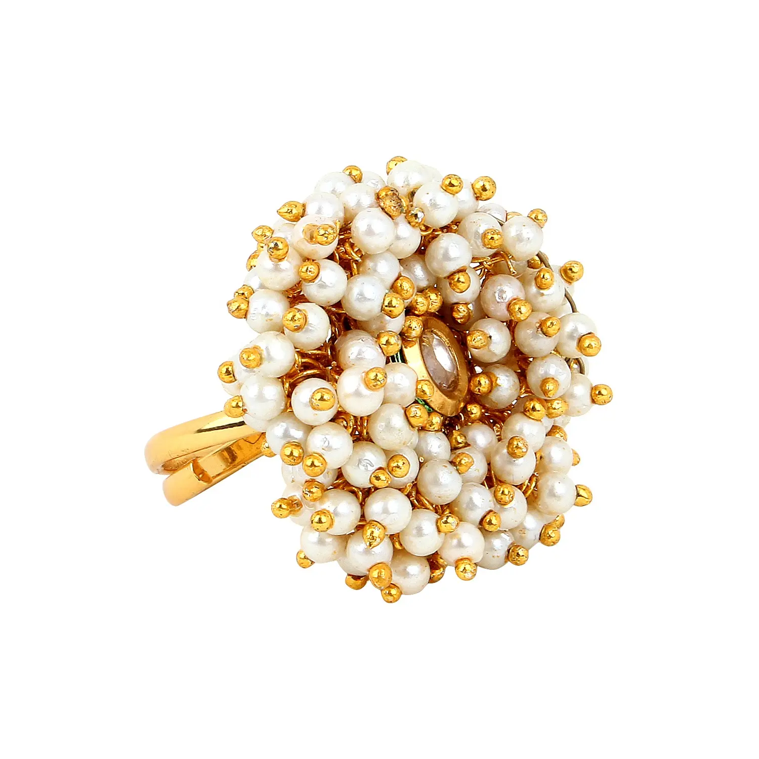 Anéis de moda de designer artificial, feito à mão, anéis de liga metálica banhada a ouro